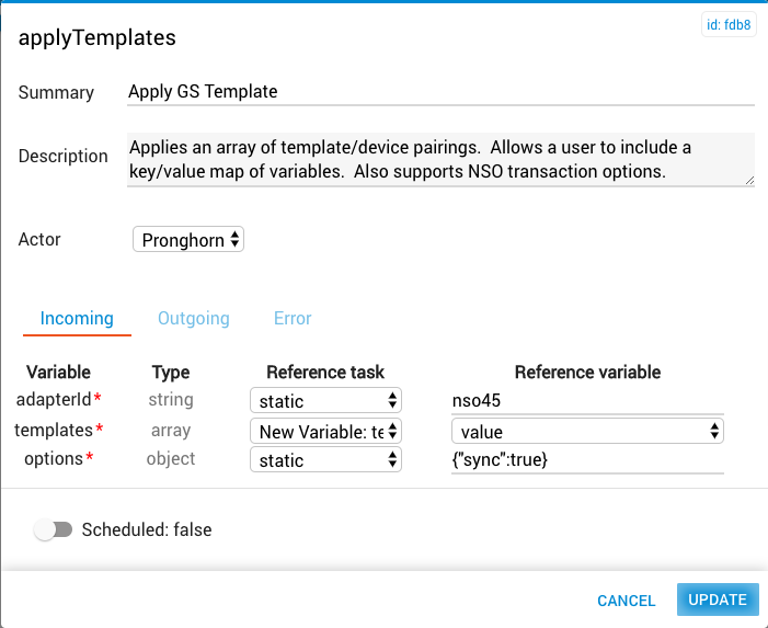 Apply Templates Task