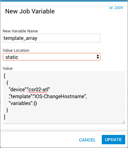 New Job Variable Task