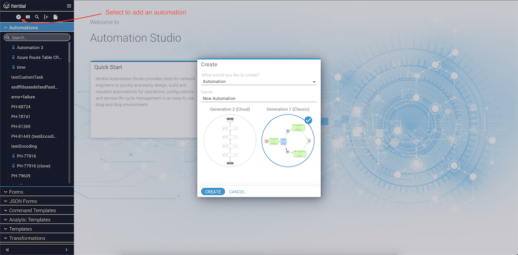 Create Automation View